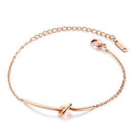 Dámsky oceľový náramok uzol Rose gold, silver