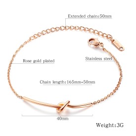 Dámsky oceľový náramok uzol Rose gold, silver