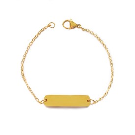 Detský oceľový ID náramok na gravírovanie, silver / gold 