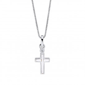Detský strieborný náhrdelník D for diamond