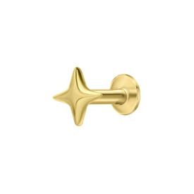 Labret piercing hviezdička Gold plated