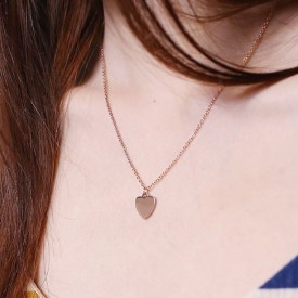 Oceľový náhrdelník na gravírovanie Srdce - silver, gold, rose gold