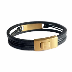 Pánsky kožený náramok GOLD ID