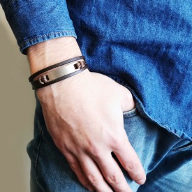 Pánsky kožený náramok na gravírovanie 19cm/21cm/23cm