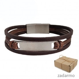 Pánsky kožený náramok na gravírovanie 19cm/21cm/23cm