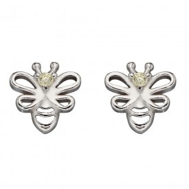 Strieborné napichovacie náušnice včielkaa