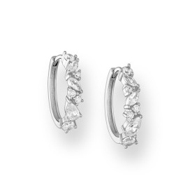 Strieborné náušnice Cubic Zirconia Rhodium plated