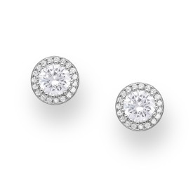 Strieborné náušnice Cubic Zirconia Rhodium plated