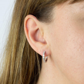 Strieborné náušnice Cubic Zirconia Rhodium plated