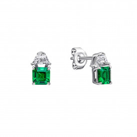 Strieborné náušnice Diamonfire Emerald