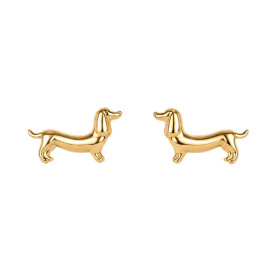 Strieborné náušnice Gold plated Jazvečík