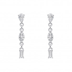 Strieborné náušnice Mixed Shapes Long
