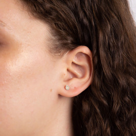 Strieborné náušnice Október (platinum plated)