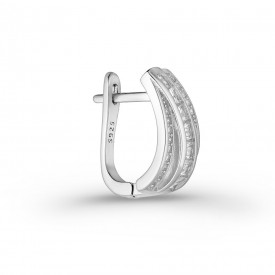 Strieborné náušnice Omega Lock Cubic Zirconia 