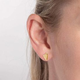 Strieborné náušnice Organic Heart Gold