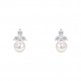 Strieborné náušnice Shell Pearl a CZ