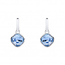 Strieborné náušnice ushion Cut Crystal Drop