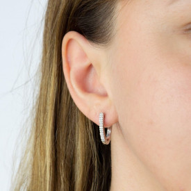Strieborné náušnice v tvare U (rhodium plated)