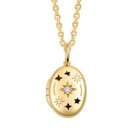 Strieborný medailón Nočná obloha Gold plated