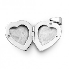 Strieborný medailón - otvárací prívesok Srdce