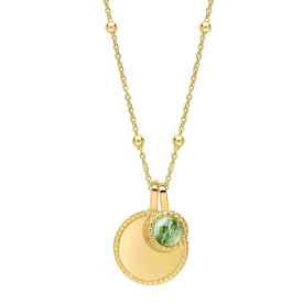 Strieborný náhrdelník Birthstone Gold plated August
