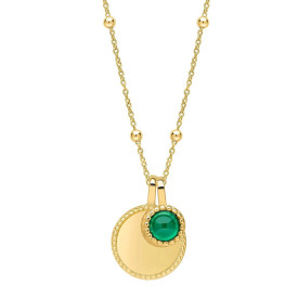 Strieborný náhrdelník Birthstone Gold plated Máj