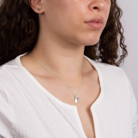 Strieborný náhrdelník s kameňom narodenia Február