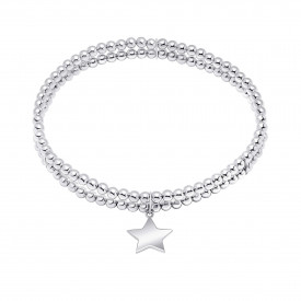 Strieborný náramok Double Row Star