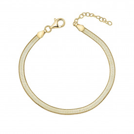 Strieborný náramok Herringbone Chain Gold