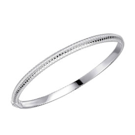 Strieborný otvárací náramok Striped Bangle