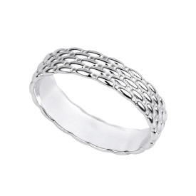 Strieborný prsteň Basket Weave