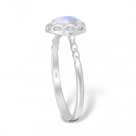 Strieborný prsteň Moonstone