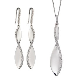 Vianočný set šperkov Fiorelli Silver CZ Twist