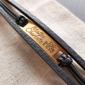 Pánsky kožený náramok GOLD ID