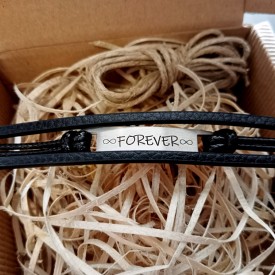 Pánsky kožený náramok čierny 19cm/20cm/21cm/23