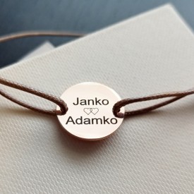 Šnúrkový náramok na gravírovanie ROSE GOLD (unisex)
