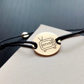 Šnúrkový náramok na gravírovanie GOLD - kruh